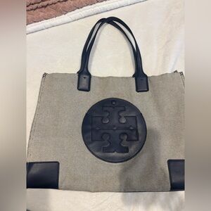 Tory Burch Navy and Cream Tote Bag